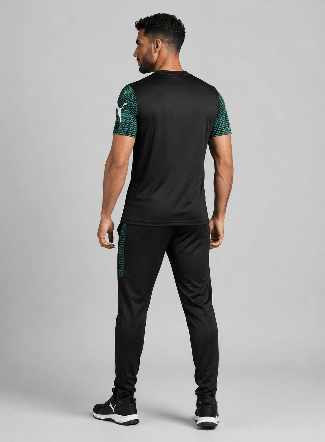 Black Interlock Tracksuit – Teal Sublimation Sleeves (PMA)