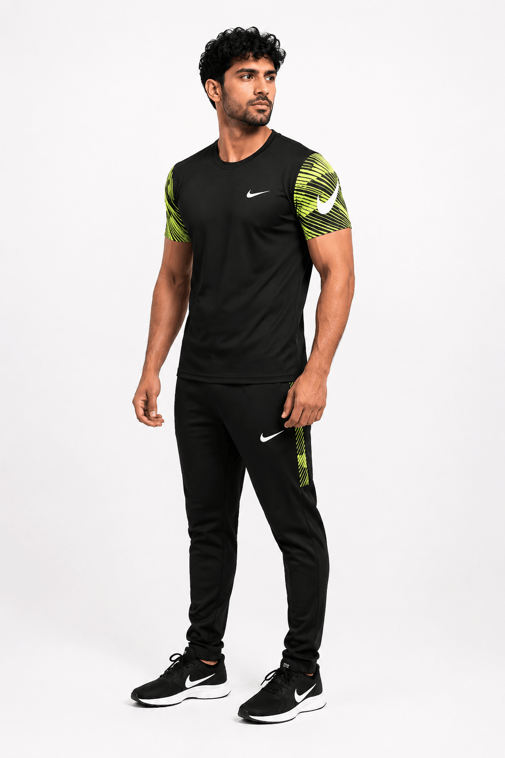 Black Neon Tracksuit | Volt Green Sublimation Print | Export Grade Interlock