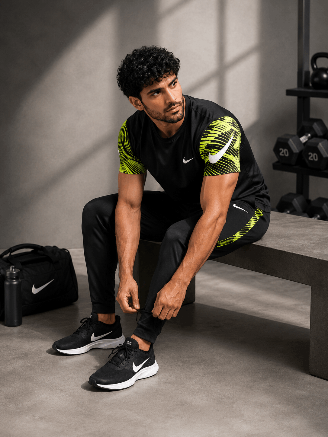 Black Neon Tracksuit | Volt Green Sublimation Print | Export Grade Interlock