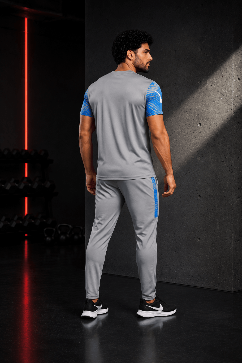 Grey & Blue Tracksuit | Premium Sublimation Interlock | Export Quality