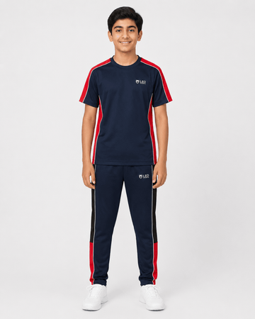 Navy Blue Interlock Sports Tracksuit for Kids
