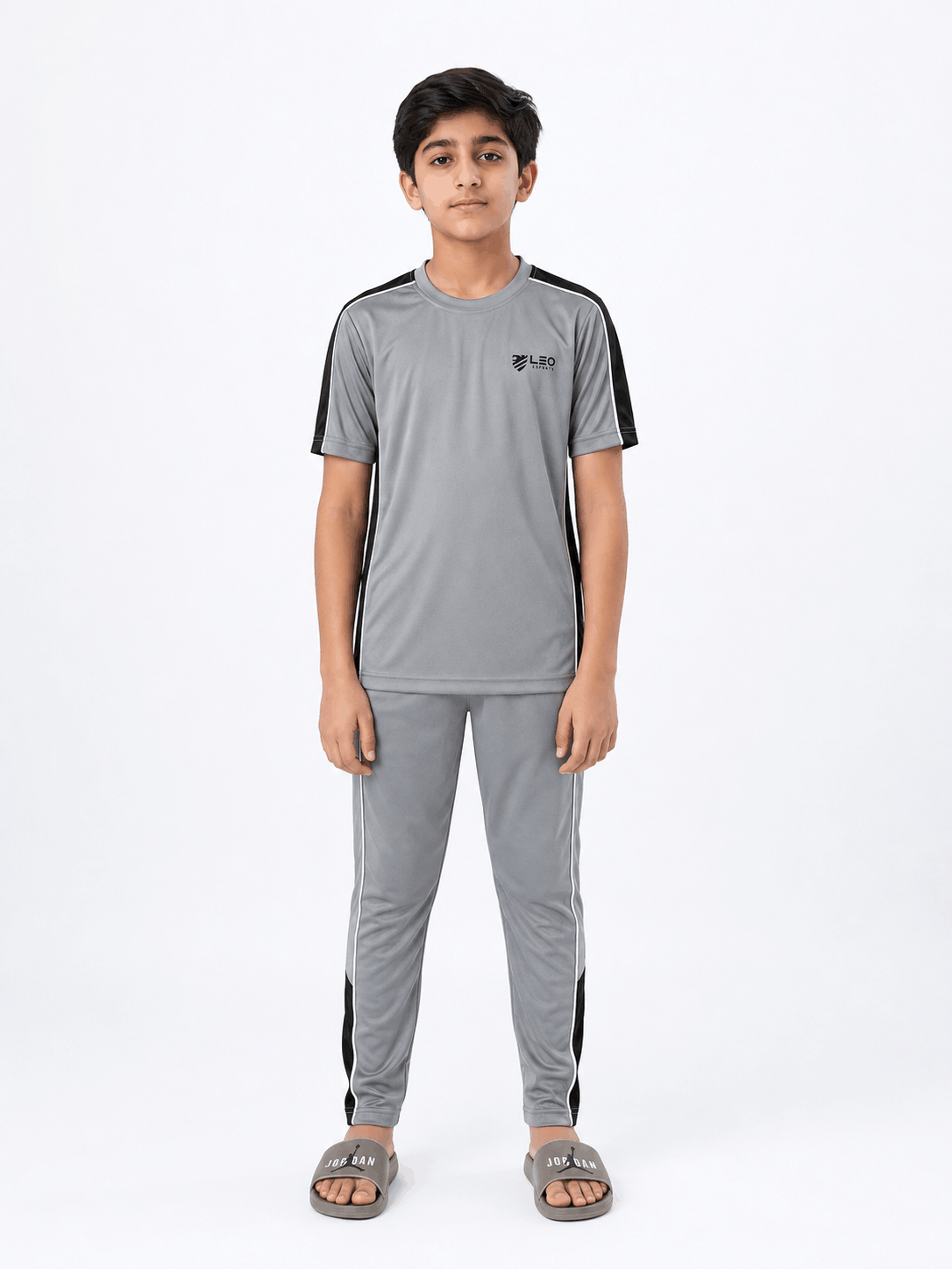 Grey Interlock Sports Tracksuit for Kids