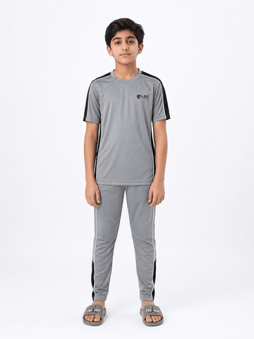 Grey Interlock Sports Tracksuit for Kids