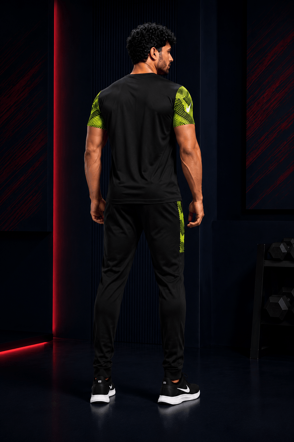 Black Neon Tracksuit | Volt Green Sublimation Print | Export Grade Interlock