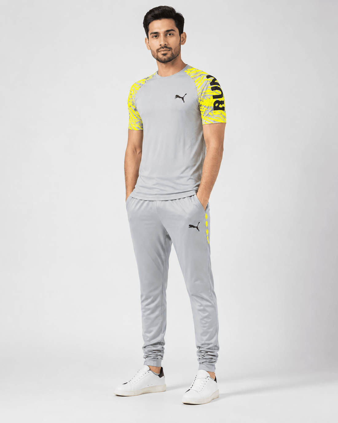 Men's Grey Dry Fit Tracksuit Set