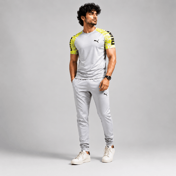 Men's Grey Dry Fit Tracksuit Set