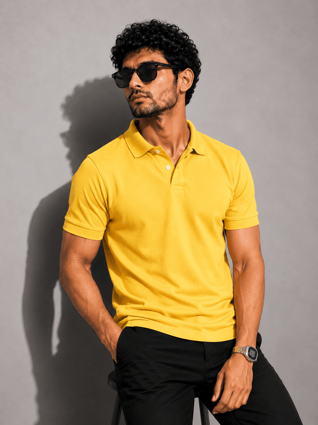 Men's Yellow Polo Shirt | Bold Summer Pique — Gen Z Style